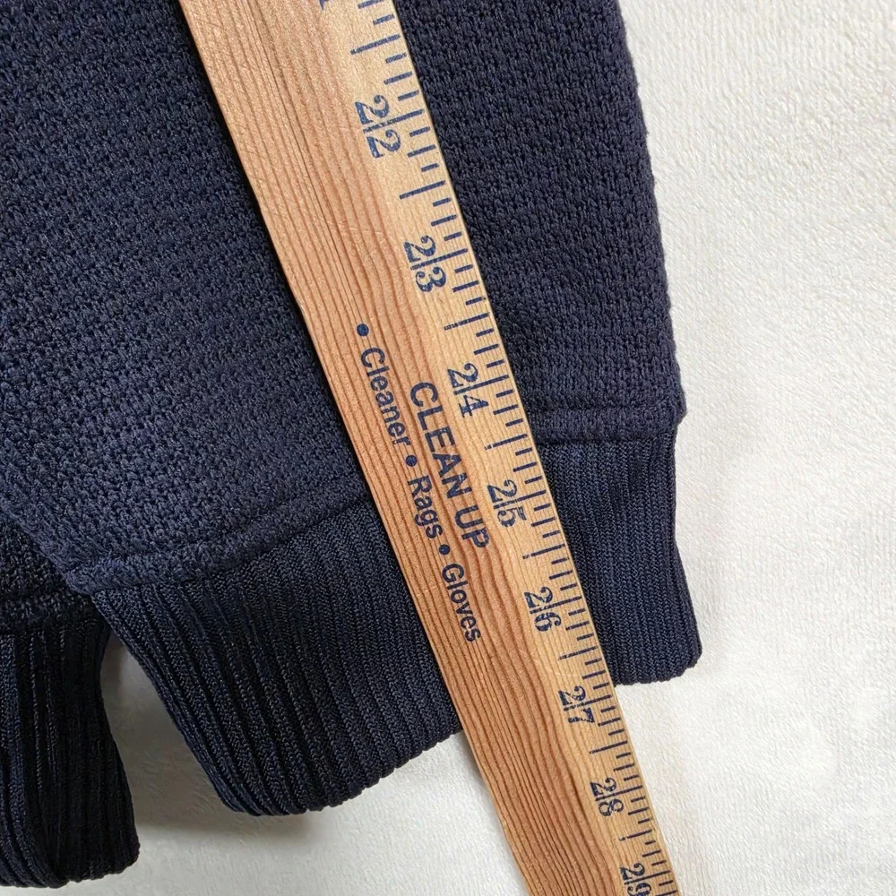 The North Face Hoodie Men's XXL Navy Waffle Fleece Zip Neck Pullover
